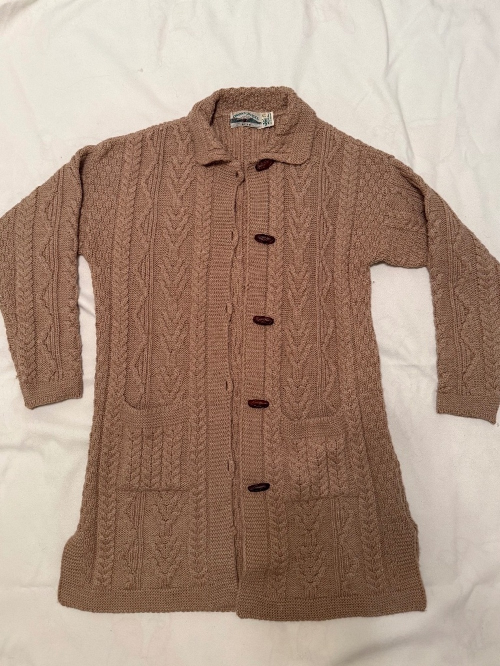 Aran Crafts Women’s Merino Wool Button-Up Cardigan S